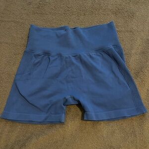 High-Waist Blue Athletic Shorts